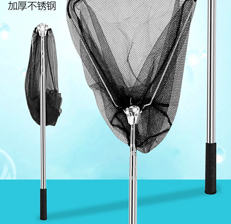 Foldable Triangle Landing Net with Extendable Pole, 1.1-4 m – product photo