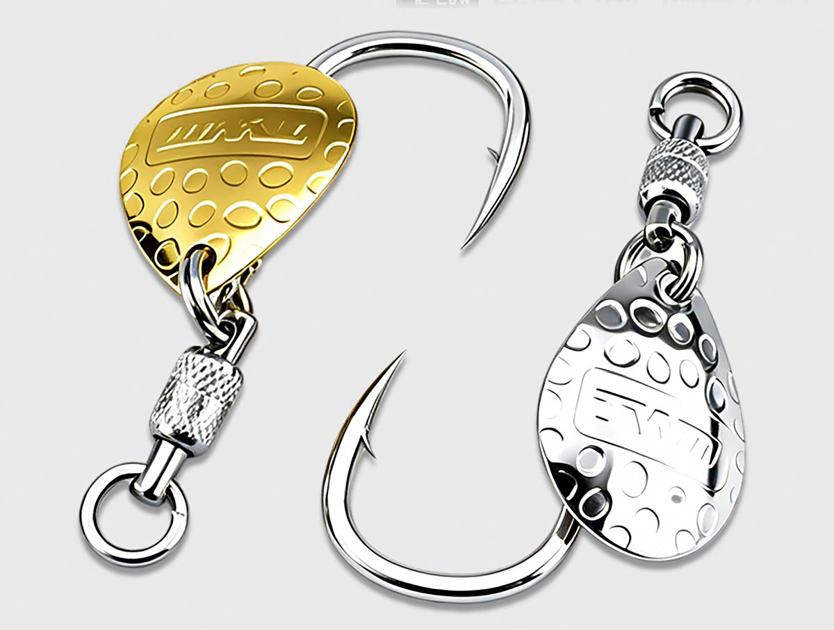 Bearing Spinner Hook, Gold or Silver, Sizes 1–2/0 – product photo