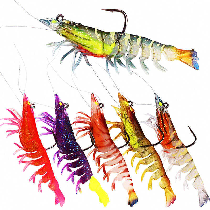 Weighted Jointed Shrimp Soft Bait, 8–12 cm (3.1–4.7 in)