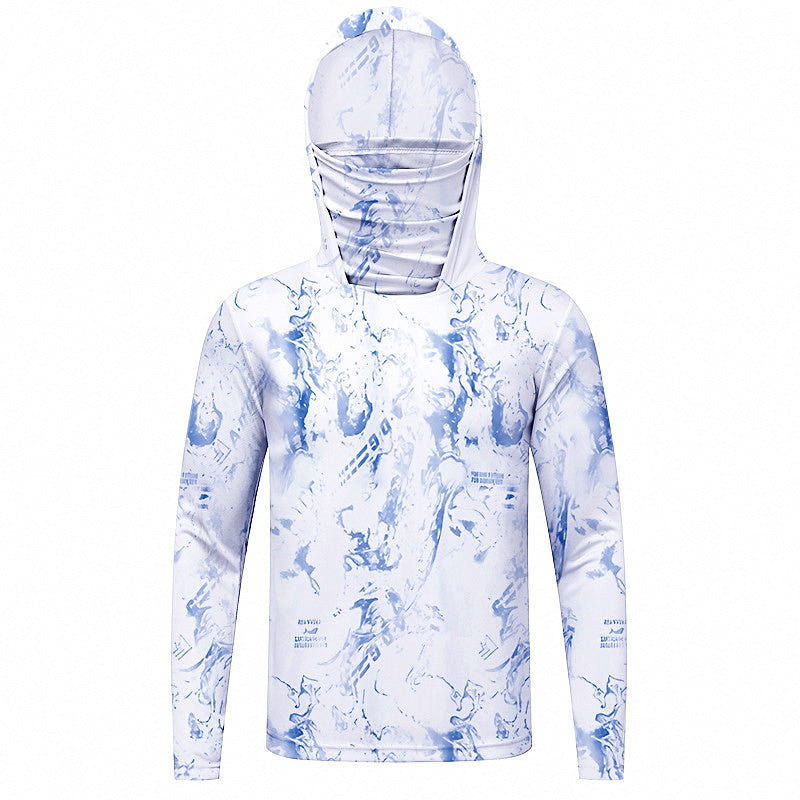 Men's UPF 50+ Hooded Sun Shirt, Camo, Quick-Dry