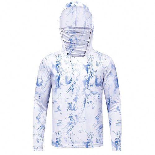 Men's UPF 50+ Hooded Sun Shirt, Camo, Quick-Dry