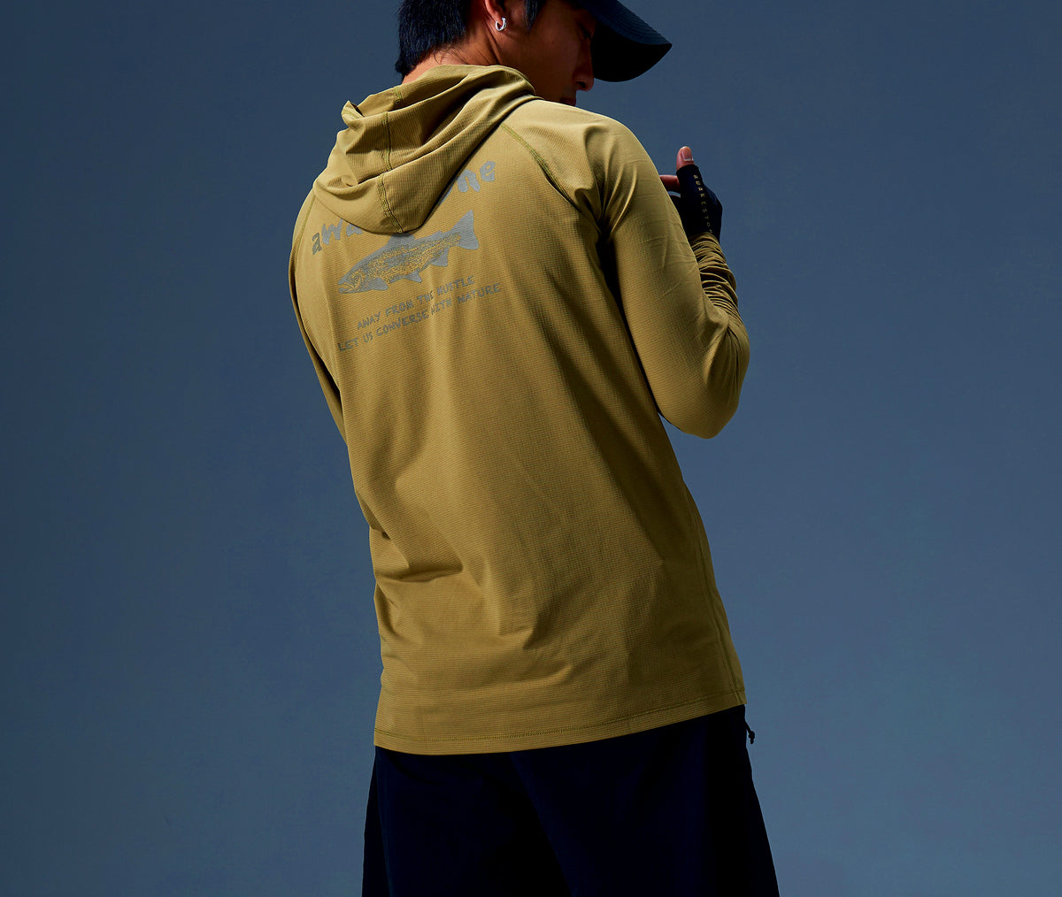 Hooded UPF 100+ Long Sleeve Fishing Shirt, Quick Dry – product photo