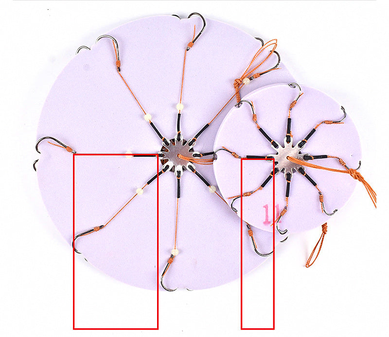 Glow Explosion Hook Rig, 6 or 8 Hook Long Line, Sizes 10–15 – product photo