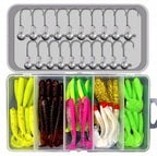 Soft Plastic Swimbait Kit with Jig Heads, Curl & T-Tail, 4–7.5 cm