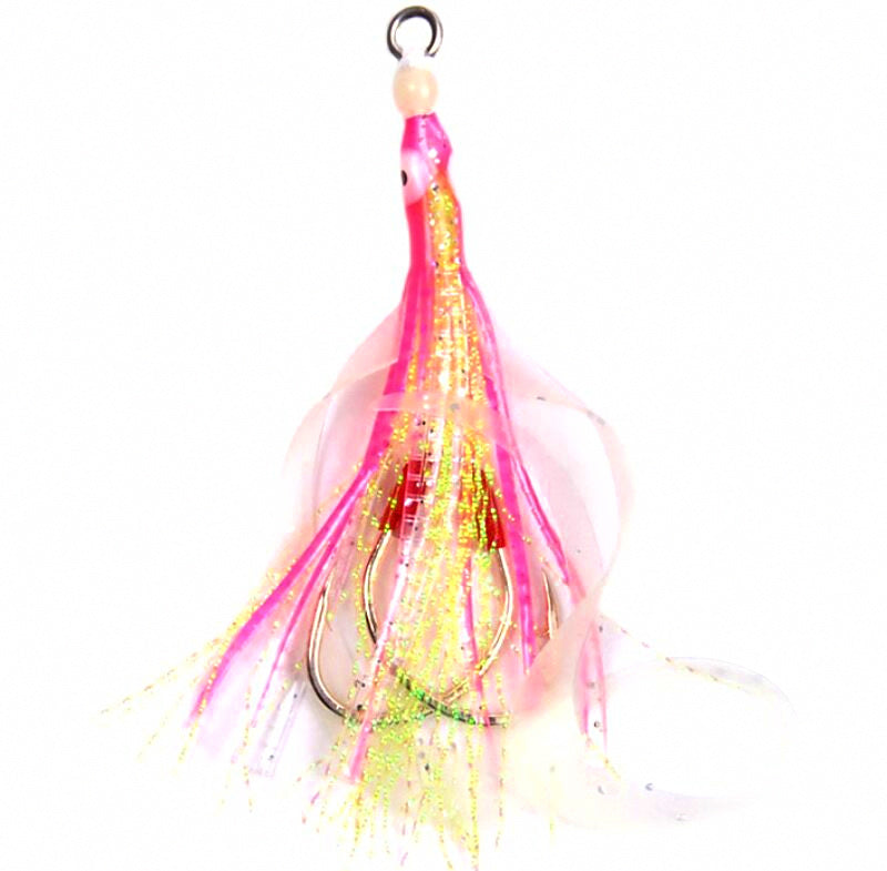 Glow Squid Skirt Double Assist Hooks for Slow Pitch Jigs – product photo