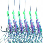 Fish Skin Sabiki Rig, 6-Hook Strings, 10-Pack
