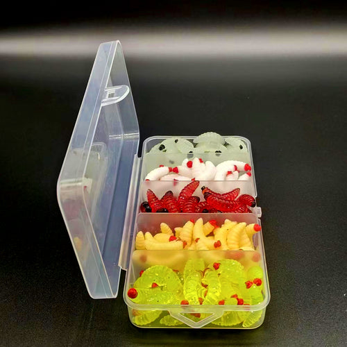Mealworm Soft Bait Lures, Red Head, 100 pc Box – product photo