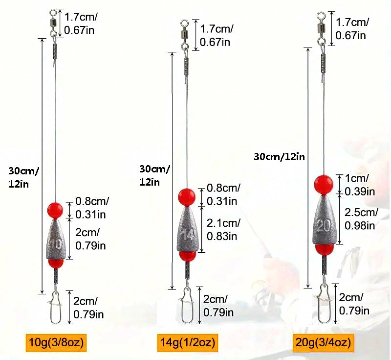 Wire Leader with Bullet Sinker, 49-Strand Stainless, 30-60 lb – product photo