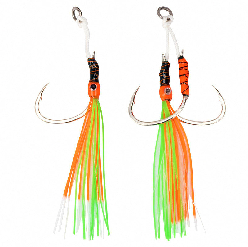 Slow Pitch Assist Hooks, Single & Double, UV Glow