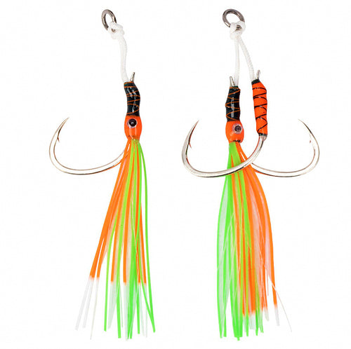 Slow Pitch Assist Hooks, Single & Double, UV Glow