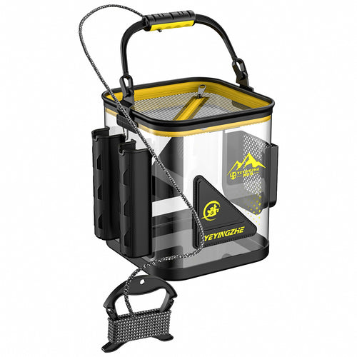 Collapsible EVA Fish Bucket with Rod Holders, 8–16 L