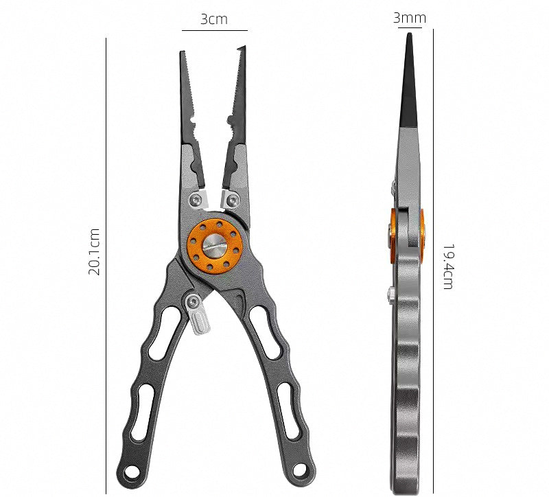 Aluminum Fishing Pliers with Split Ring Tool & Fish Grip – product photo