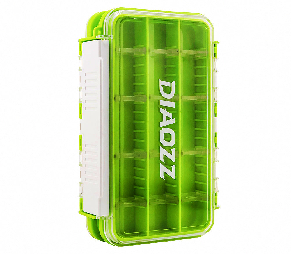 Waterproof Double-Sided Lure & Tackle Storage Box, Green – product photo