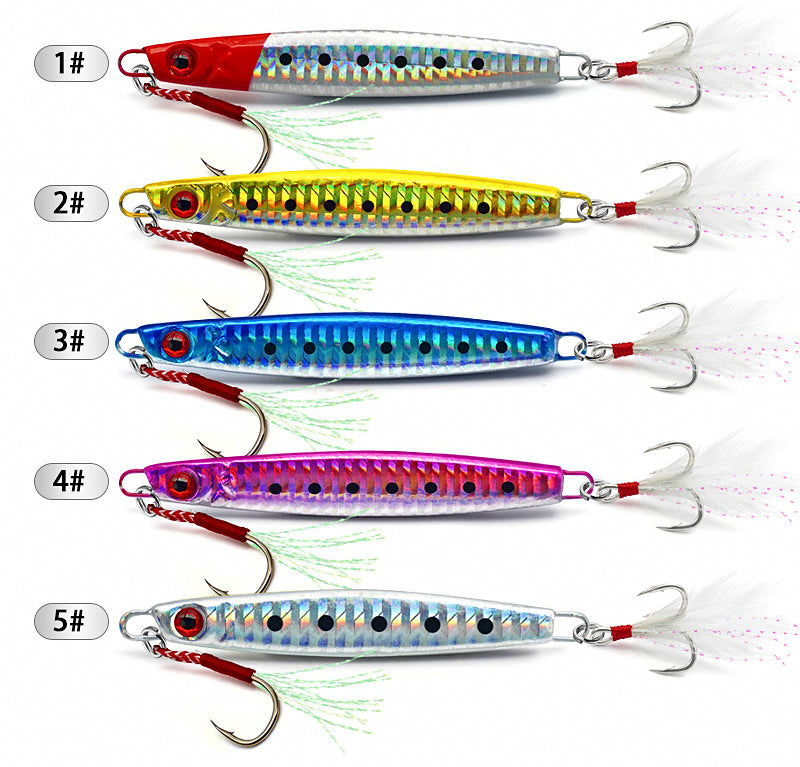 Metal Jig with Feathered Hook, 20–200 g (0.7–7.1 oz) – product photo