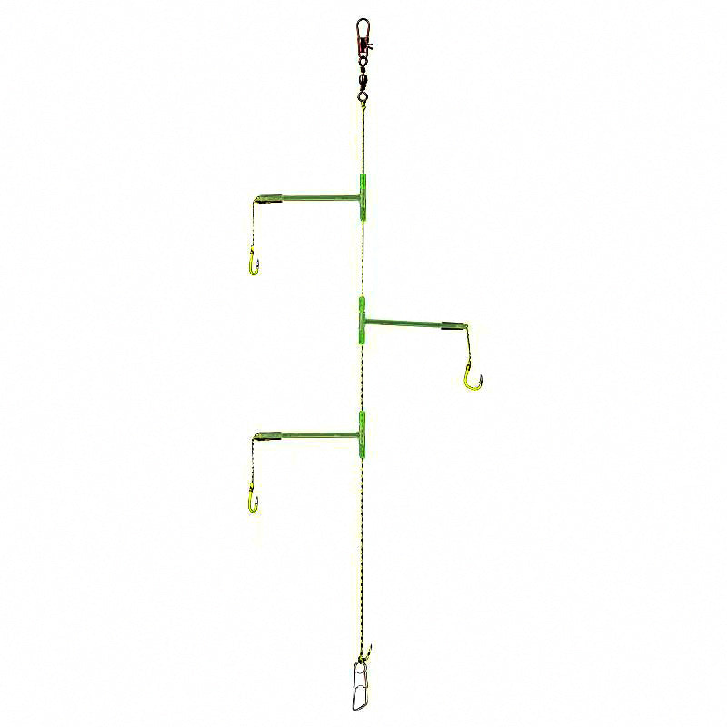 Anti-Tangle 3-Hook String Hook Rig, Nylon or Braid Main Line