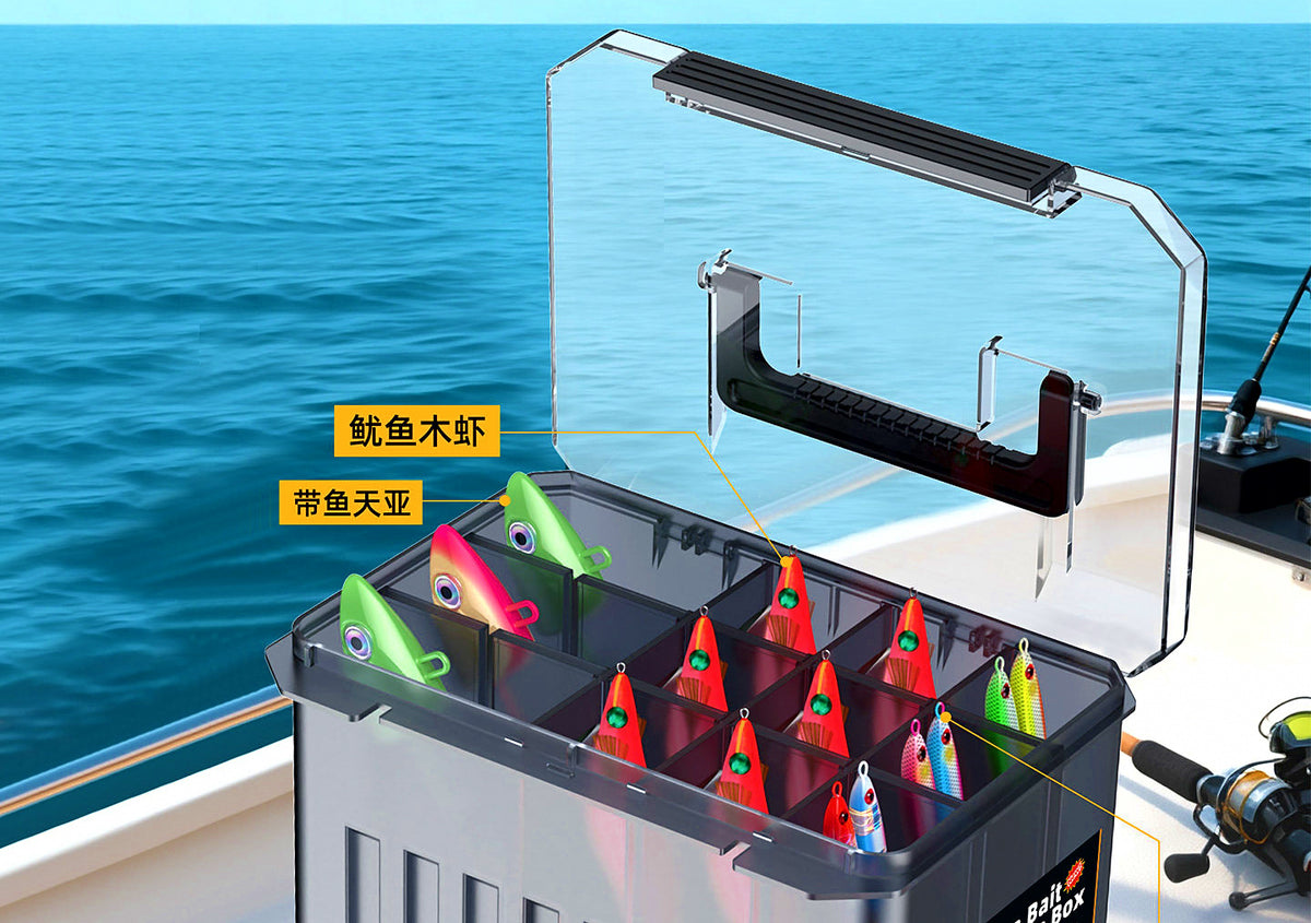Portable Tackle Box for Wooden Shrimp Lures & Metal Jigs – product photo