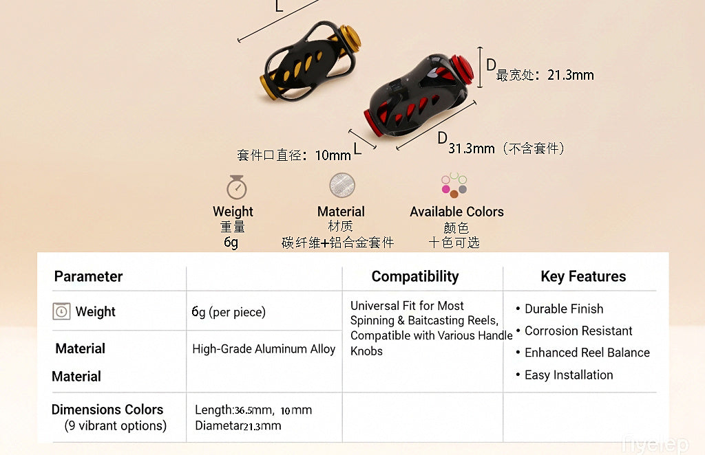 Carbon Fiber Baitcasting Reel Handle Upgrade, Left or Right – product photo