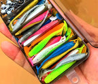 Soft Plastic Paddle Tail Lure Kit with Jig Heads, 50 pc – product photo