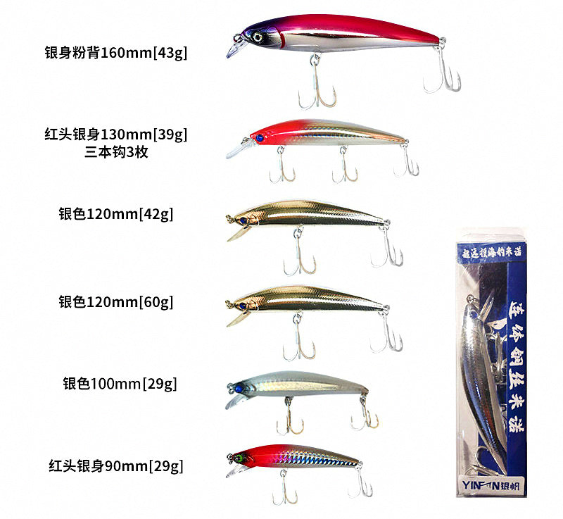Sinking Long-Cast Minnow Lure, 28–60 g (1.0–2.1 oz) – product photo