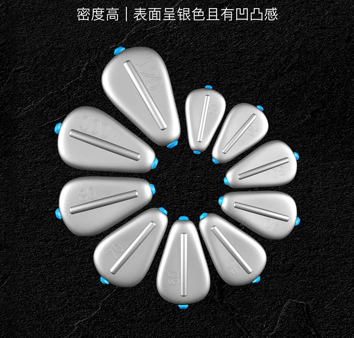 Plastic-Core Flat Lead Sinker, 1.1–5.3 oz (30–150 g) – product photo