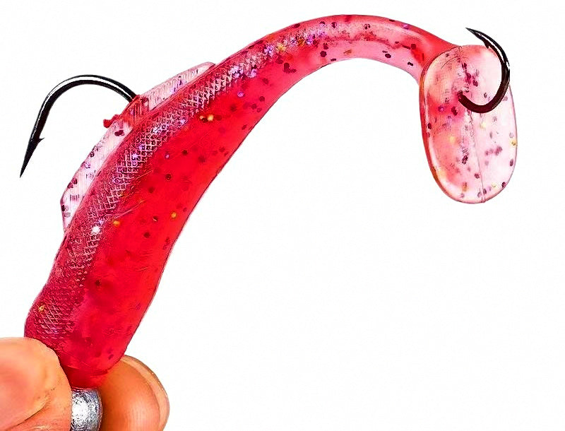 Jig Head Soft Bait T-Tail w/ Trailer Hook, 3.5–10 g (1/8–3/8 oz) – product photo