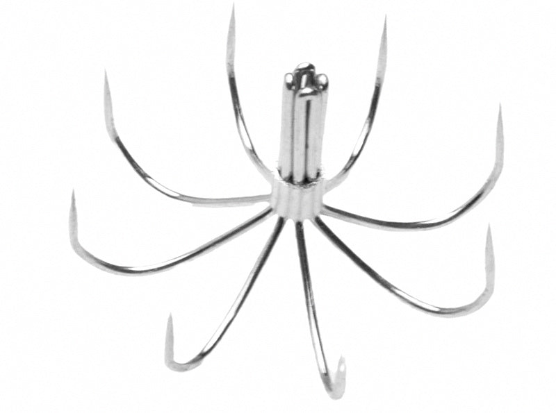Barbless Squid Jig Hooks, 6 & 8 Prong, 26–40 mm – product photo