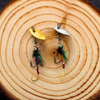 Double-Hook Sequin Fly Lure Rig, Gold & Silver – product photo