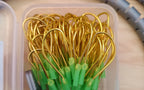 Glow Gold Snelled Hooks, 100 pcs, 1.2 m (47 in) Snell – product photo