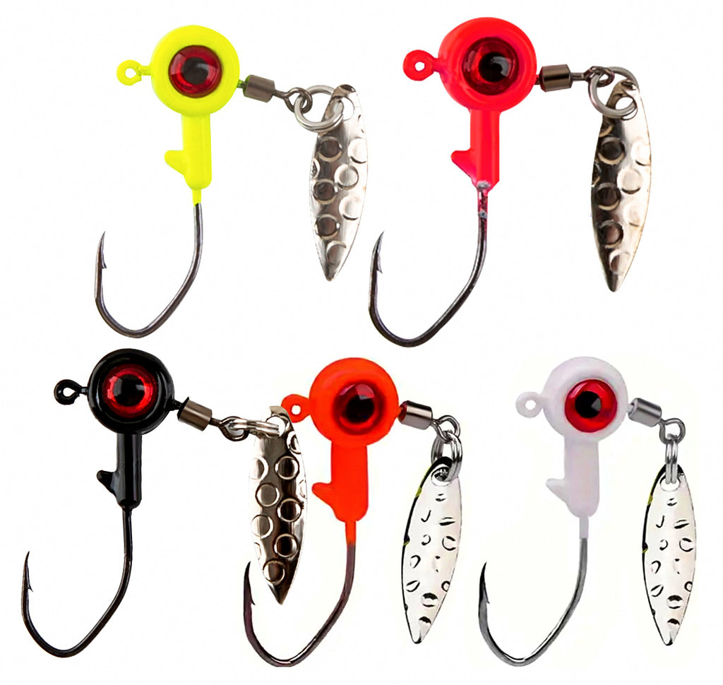 Lead Head Jig Hook Lure Assortment w/ Spinner Blades, 20 Pc – product photo