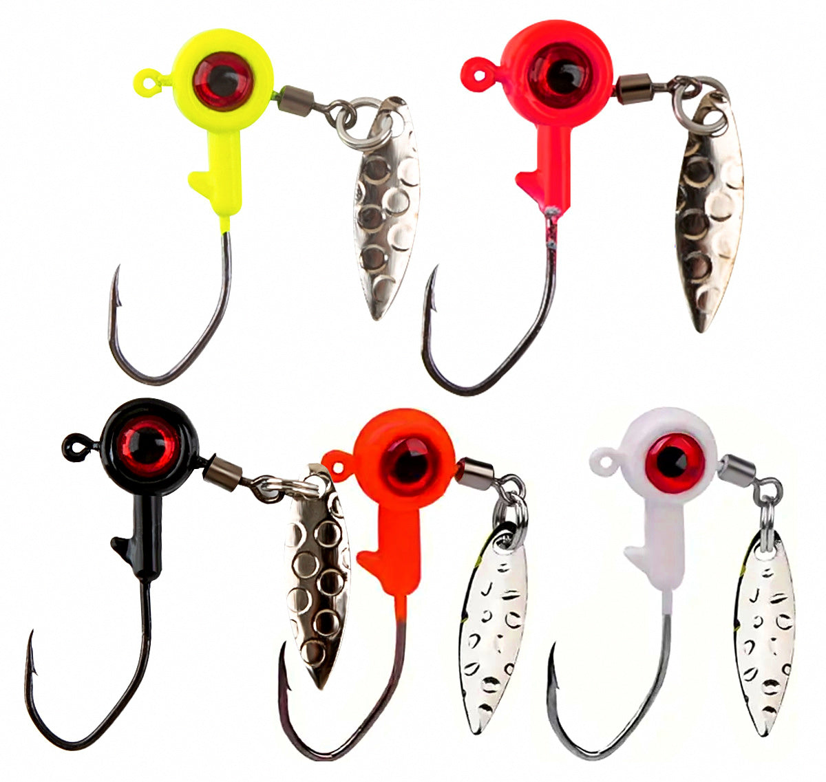 Lead Head Jig Hook Lure Assortment w/ Spinner Blades, 20 Pc – product photo