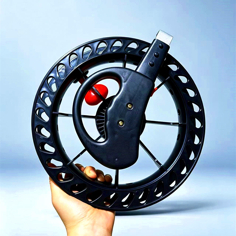 Black ABS Hand Reel, 25 cm (9.8 in), Left/Right Handle