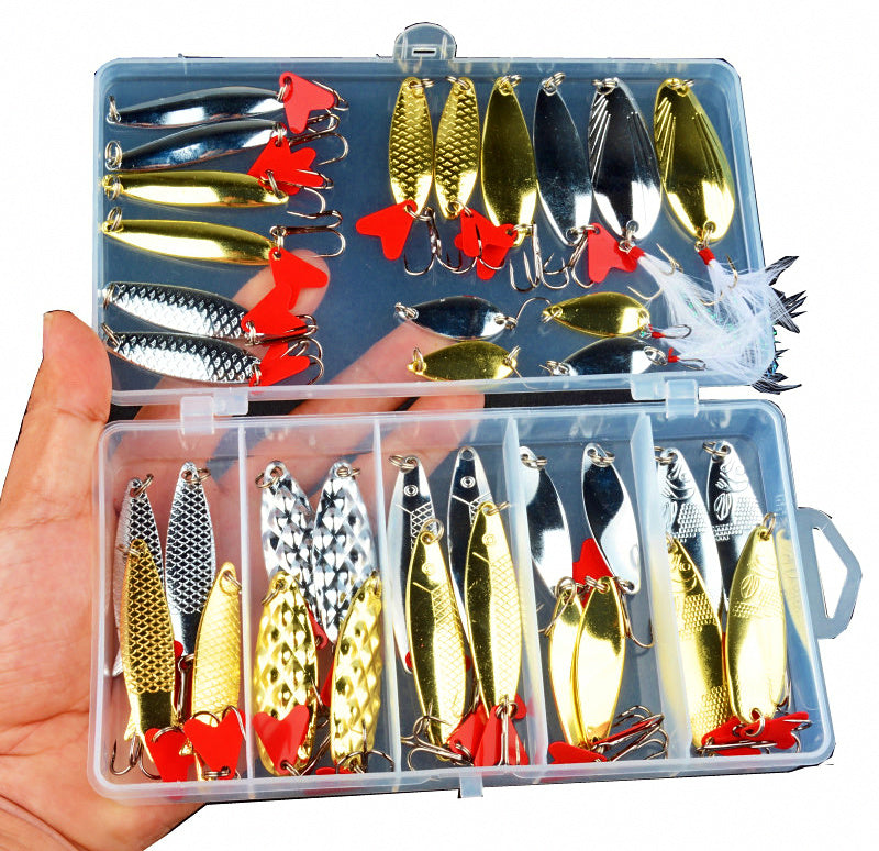 36-Piece Metal Spoon & VIB Lure Set, Single Hook – product photo