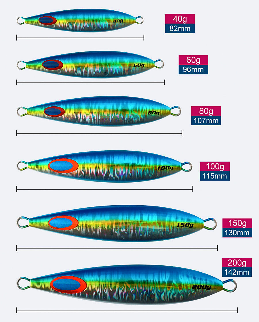 Slow Pitch Jig, Glow Stripe & Laser, 100–150 g (3.5–5.3 oz) – product photo