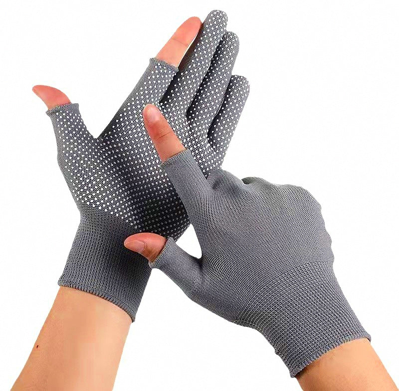 Nylon Dotted Grip Work Gloves, Fingerless & Full Finger