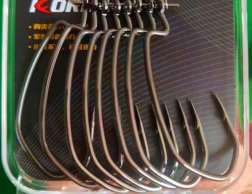 4/0 Wide Gap Offset Worm Hooks for Soft Baits – product photo
