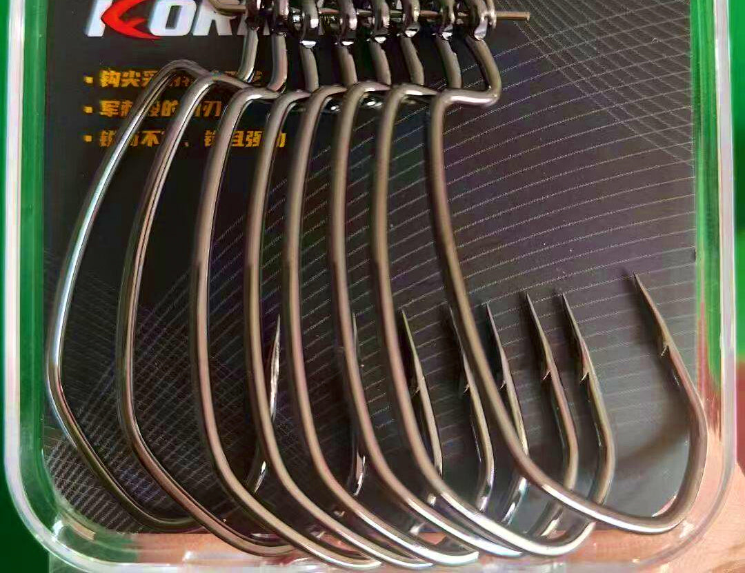 4/0 Wide Gap Offset Worm Hooks for Soft Baits – product photo