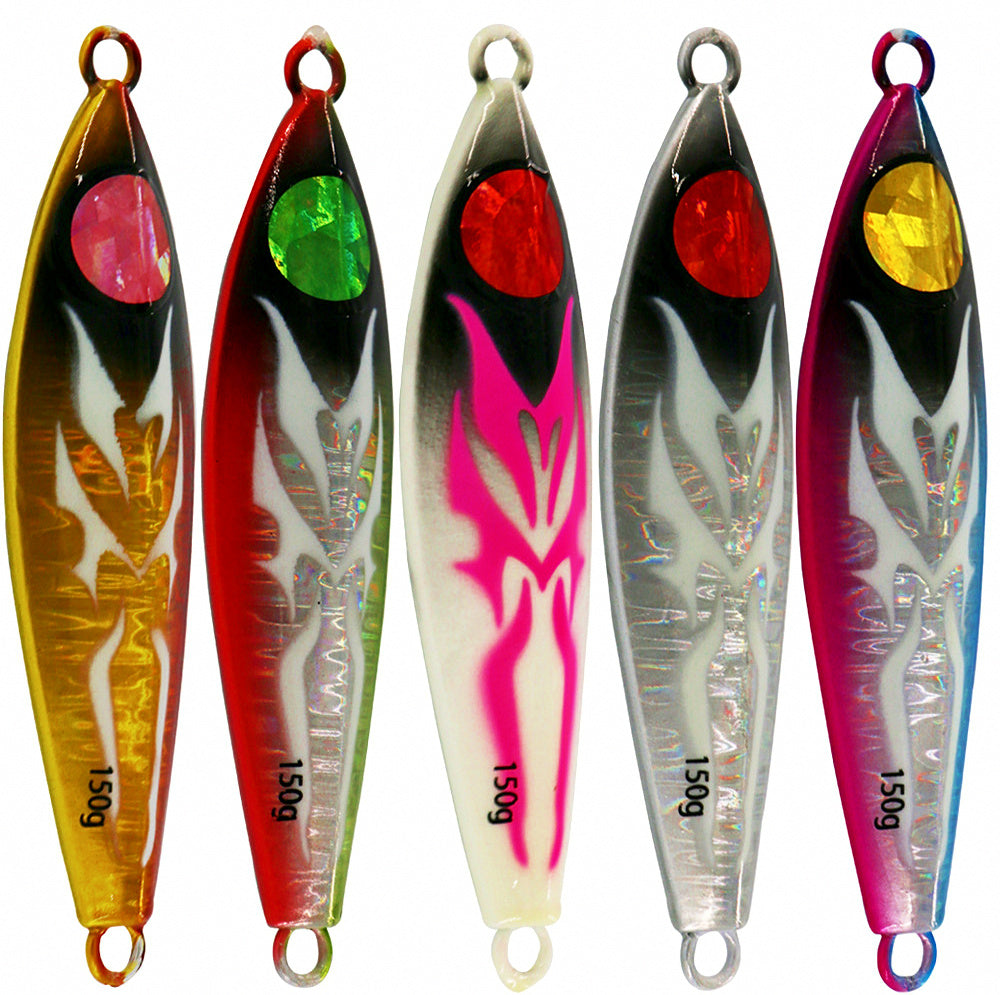 Slow Pitch Jig, 80–200 g (2.8–7.1 oz), Glow & Laser Colors