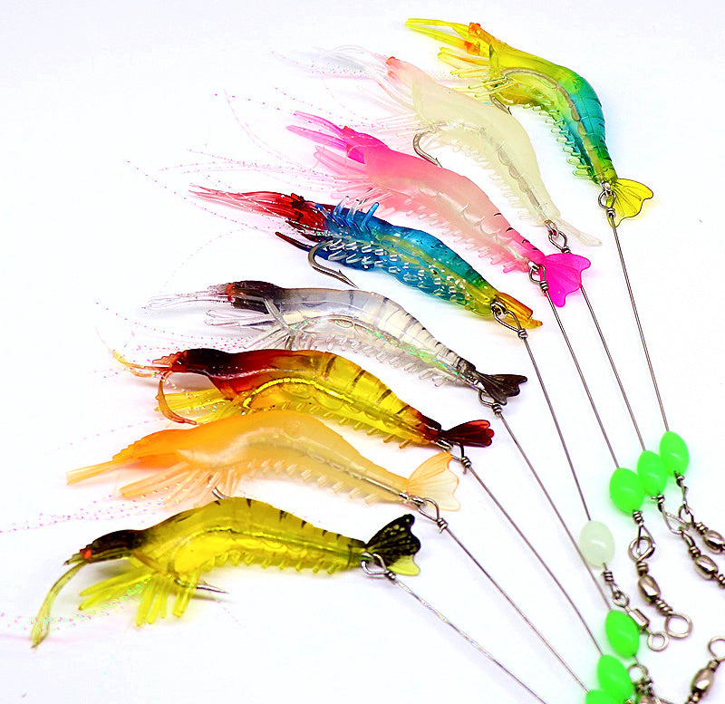 Soft Shrimp Lure with Hook, Glow Bead, 8 cm 5 g (0.18 oz) – product photo