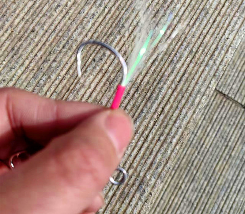 Glow Double Assist Hook Rig, Size 2/0, Barbed, Carbon Line – product photo