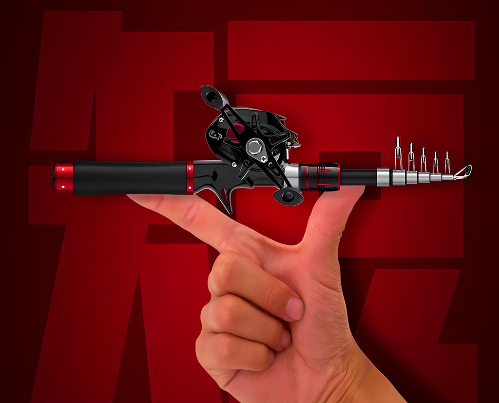 Telescopic Carbon Rod and Reel Combo, 1.6–2.7 m (5.3–8.9 ft) – product photo