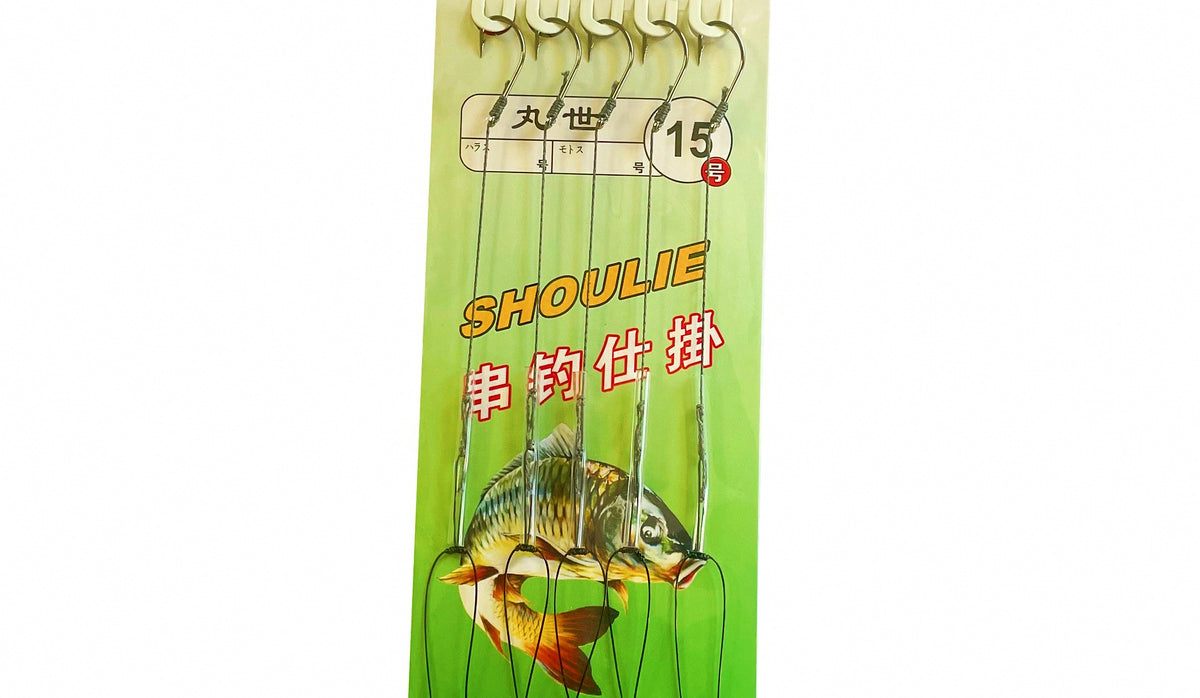 Hand-Tied Braided Multi-Hook Bait Rig, 5 Hooks, 10 Pack – product photo