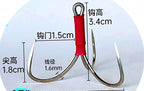 High Carbon Steel Treble Hooks, Barbless or Small Barb – product photo