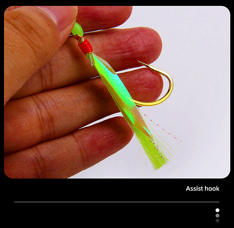 Glow Fish-Skin Sabiki Rig, 4 Barbed Hooks, Sizes 18–24 – product photo