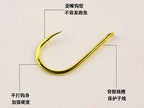 High Carbon Steel Barbed Hooks, Gold, Bulk Pack, Sizes 7–11 – product photo