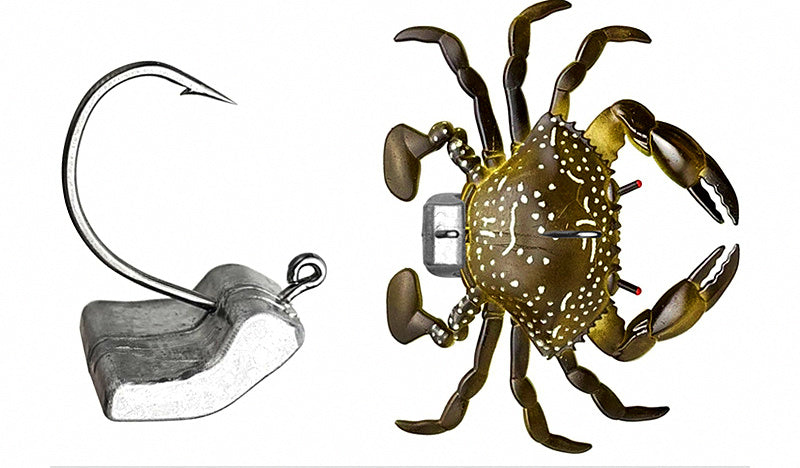 Crab Soft Bait with Lead Head Hook, 8 cm, 22–30 g (0.8–1.1 oz) – product photo