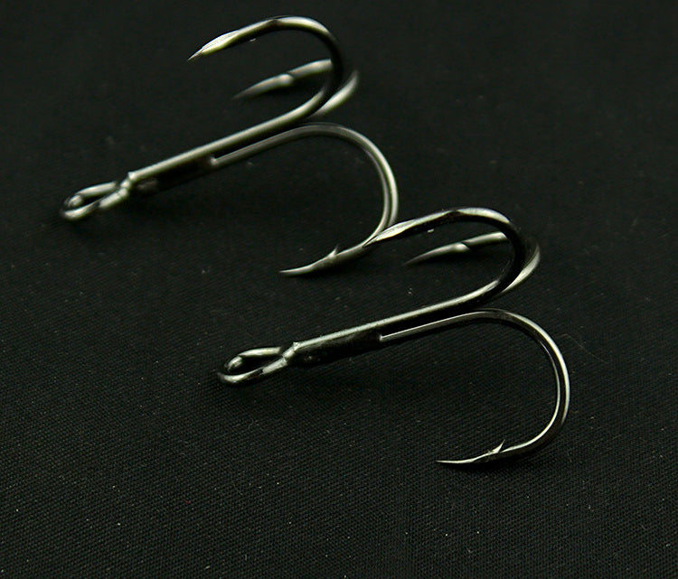 Barbed Treble Hook, Black or Matte, Sizes 10 to 3/0 – product photo