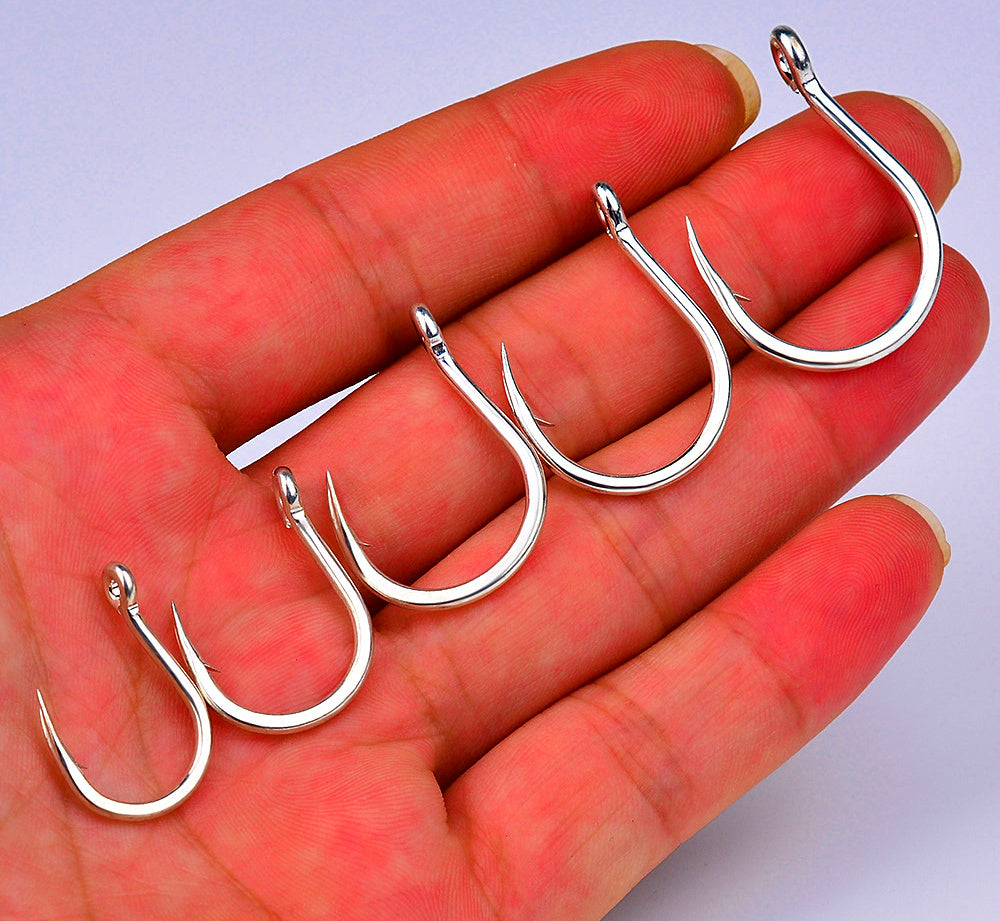 Carbon Steel Single Jig Hooks with Ring, 10-Pack, 1/0–5/0 – product photo