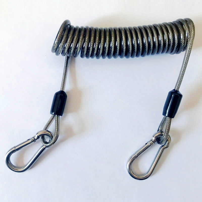 Stainless Steel Rod Leash Lanyard with Carabiner, 1.2–3 m