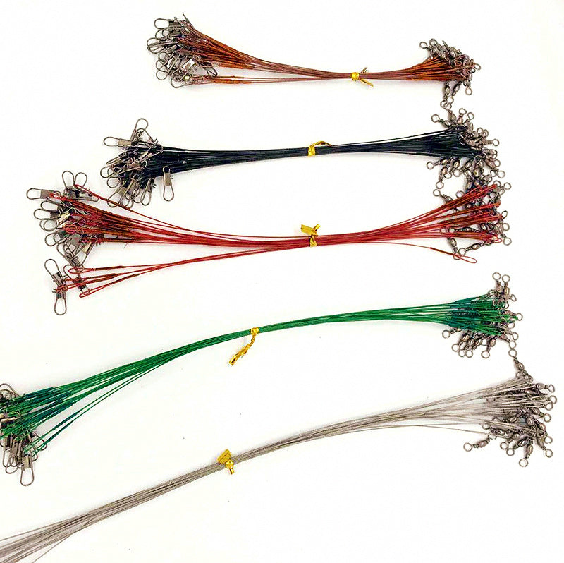 Wire Leader with Swivel & Snap, 15–30 cm (6–12 in), 100 Pack – product photo