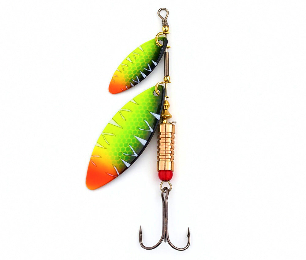 Double Willow Blade Spinner Spoon Lure, Long-Cast Metal – product photo